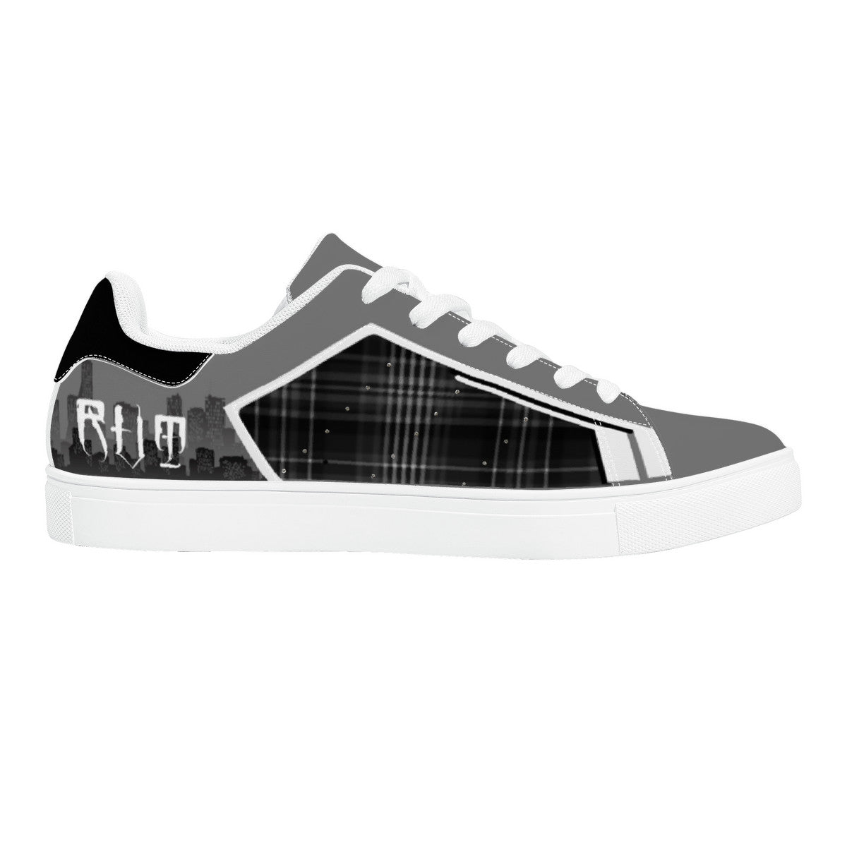 RVT Low-Top Synthetic Leather Sneakers - Skyline Plaid