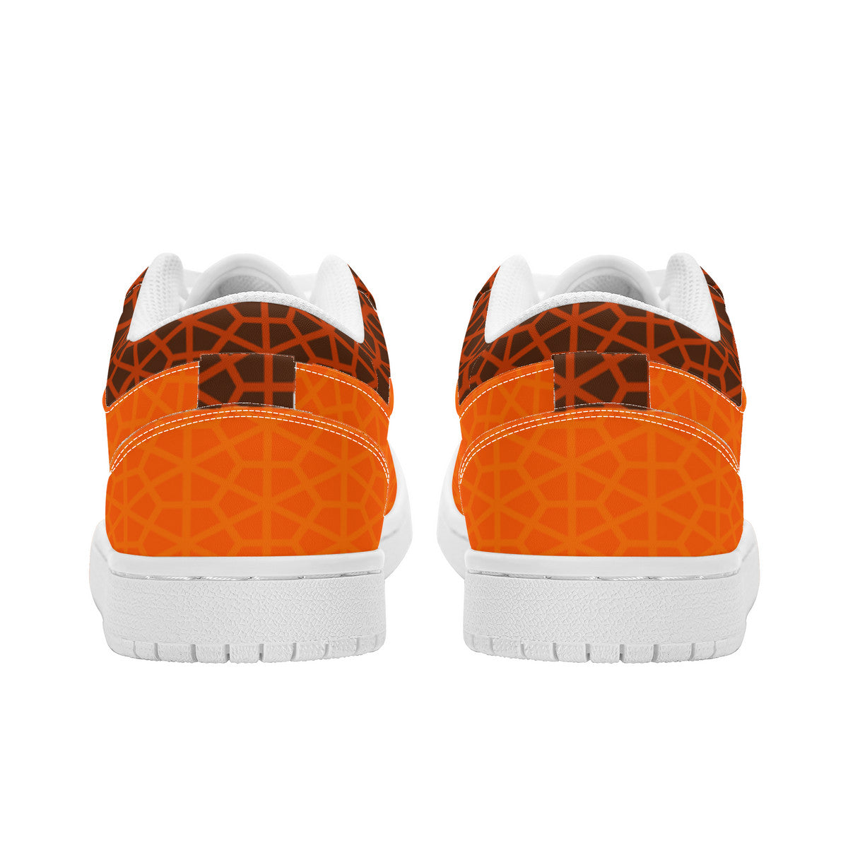 RVT Brand  Unisex Low Top Skateboard Sneakers - Orange Geom