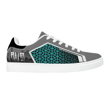 RVT Low-Top Synthetic Leather Sneakers - Skyline Blue Geometric