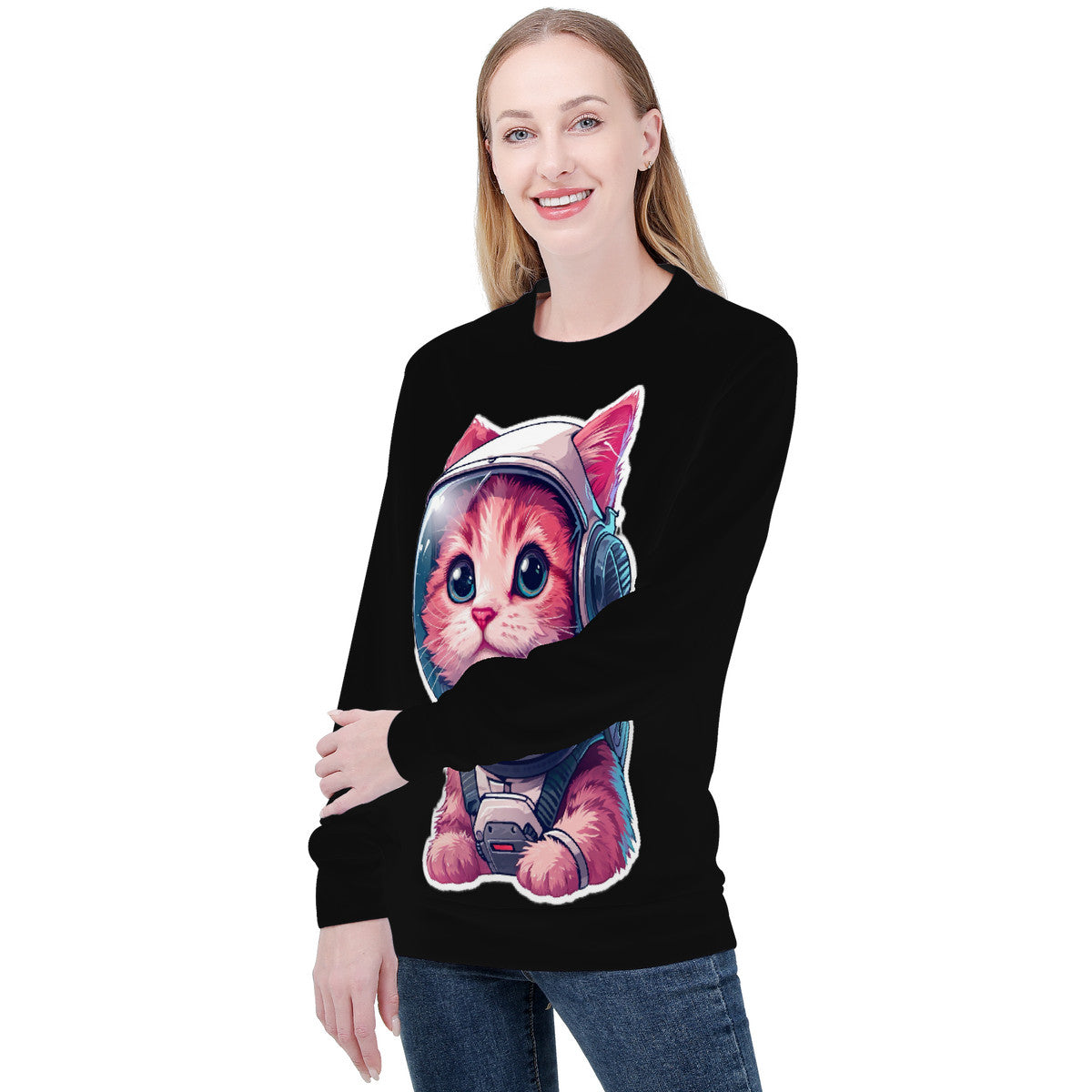 Women's "Space cat 2 "Print Sweater