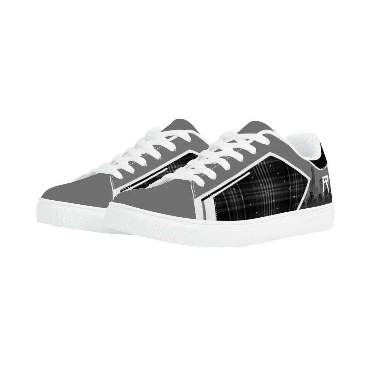 RVT Low-Top Synthetic Leather Sneakers - Skyline Plaid
