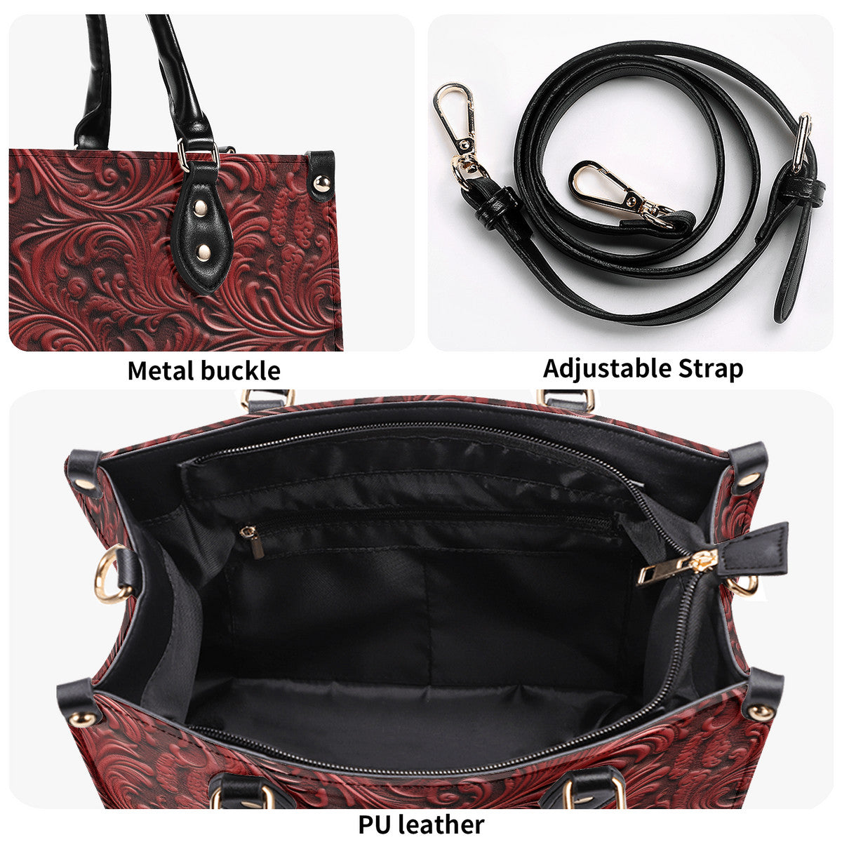 Multiple Sizes Upgraded Luxury Women PU Leather Handbag